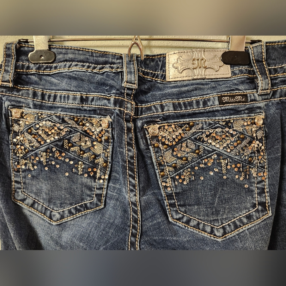 Women's Navy Blue Flare Miss Me Jeans